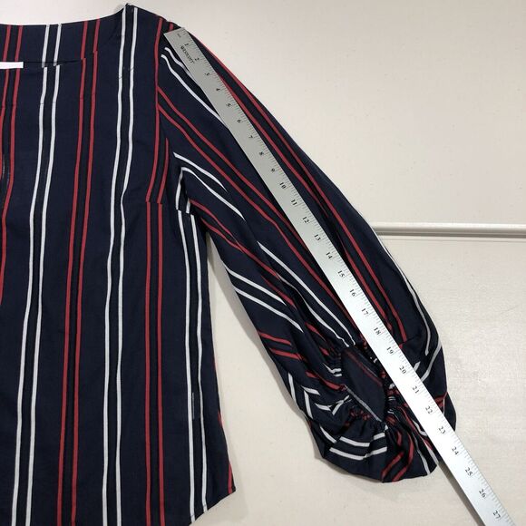 Cabi #5516 NWT Women's Flag Blouse Sz M Navy Red White Stripes 3/4 Sleeves - Picture 5 of 10
